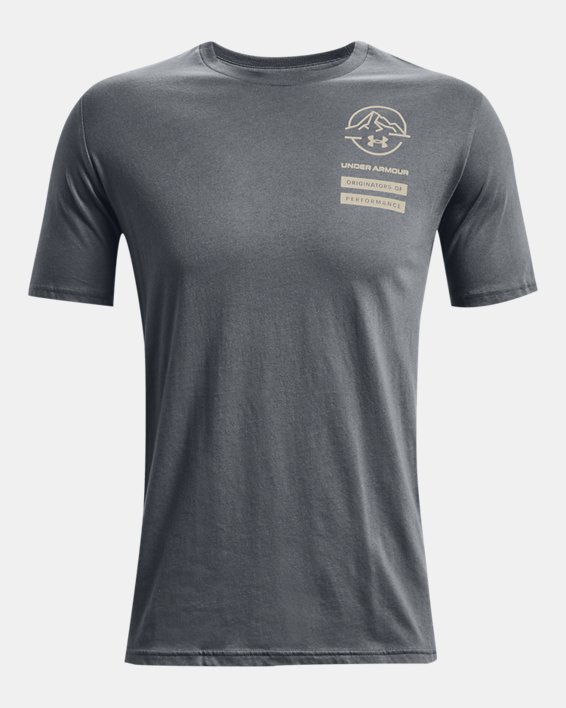 男士UA Outdoor Mountain Camo Lockup短袖T恤, Gray, pdpMainDesktop image number 4